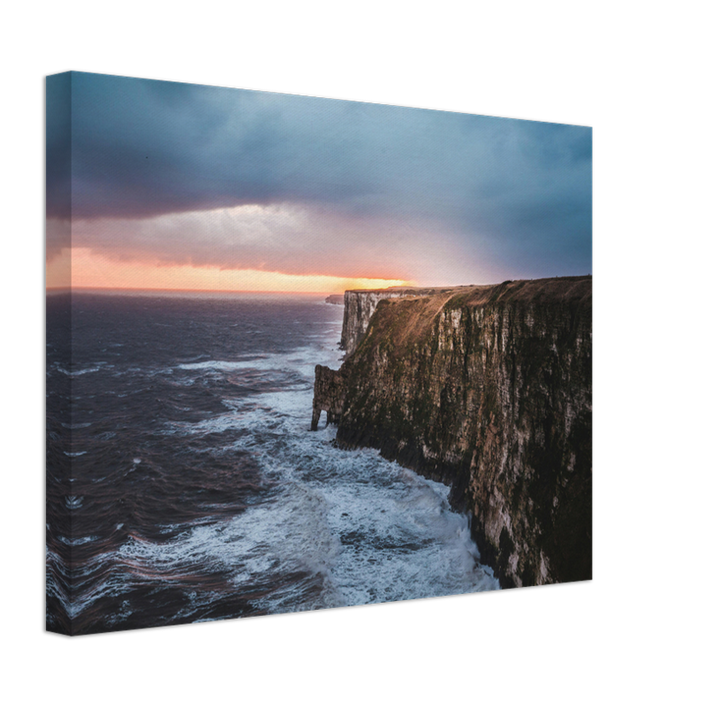 Bempton Cliffs Yorkshire Dales at sunset Photo Print - Canvas - Framed Photo Print - Hampshire Prints