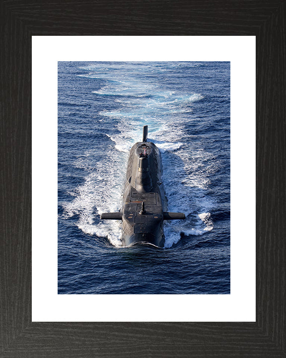 Astute Class Submarine Photo Print - Bow View - Royal Navy Astute Class Submarine Posters, Prints, & Visual Artwork Hampshire Prints 10 x 8 Black Frame Yes