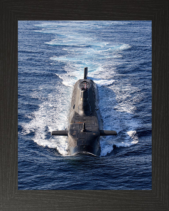 Astute Class Submarine Photo Print - Bow View - Royal Navy Astute Class Submarine Posters, Prints, & Visual Artwork Hampshire Prints 10 x 8 Black Frame No