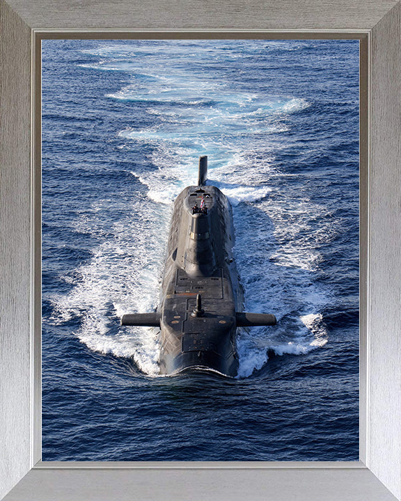 Astute Class Submarine Photo Print - Bow View - Royal Navy Astute Class Submarine Posters, Prints, & Visual Artwork Hampshire Prints 10 x 8 Silver Frame No