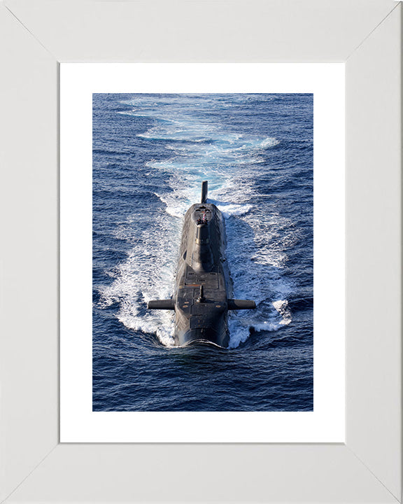 Astute Class Submarine Photo Print - Bow View - Royal Navy Astute Class Submarine Posters, Prints, & Visual Artwork Hampshire Prints 10 x 8 White Frame Yes