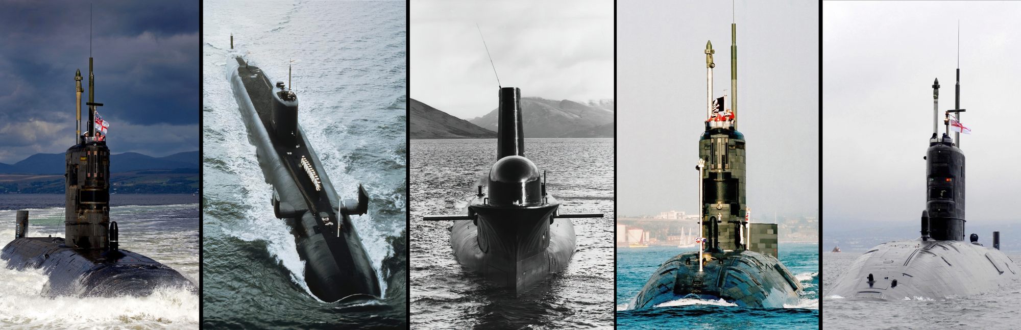 Royal Navy submarines collage