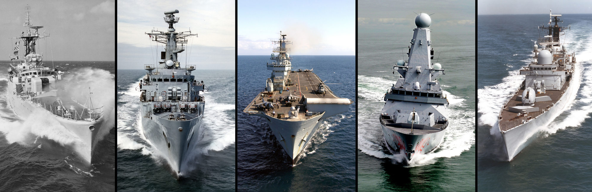 Royal Navy warships collage