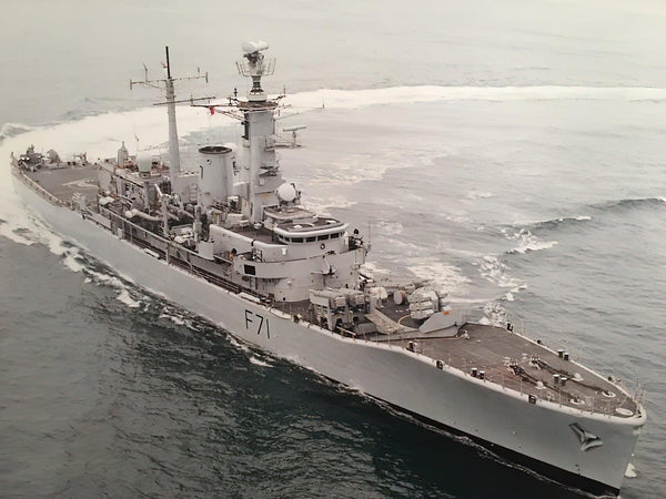 HMS Scylla F71 Leander Class Frigate Starboard Bow View