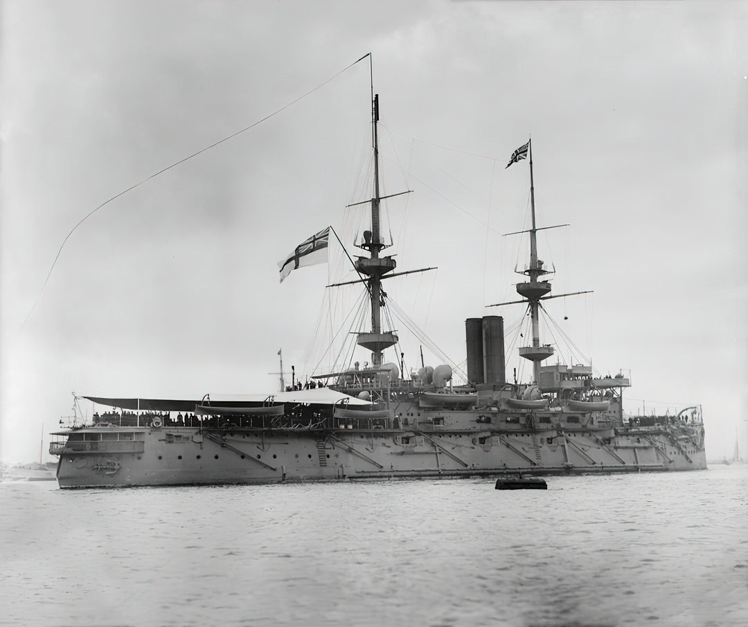 HMS Caesar Royal Navy Majestic class pre dreadnought battleship Photo Print or Framed Print - Hampshire Prints