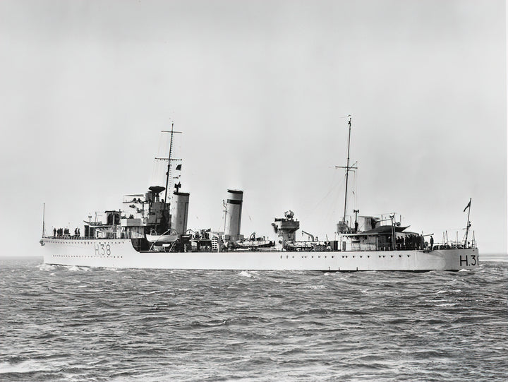 HMS Delight (H38) Royal Navy D Class Destroyer Port Beam View Photo Print Wall Art Decor Posters, Prints, & Visual Artwork Hampshire Prints 6 x 4 No Frame No