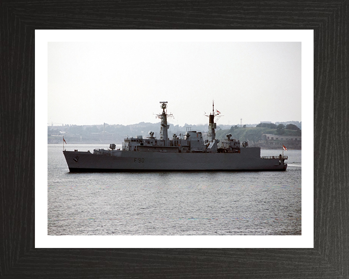 HMS Brilliant (F90) Photo Print - Port Beam View - Royal Navy Type 22 Frigate Hampshire Prints 10 x 8 Black Frame Yes