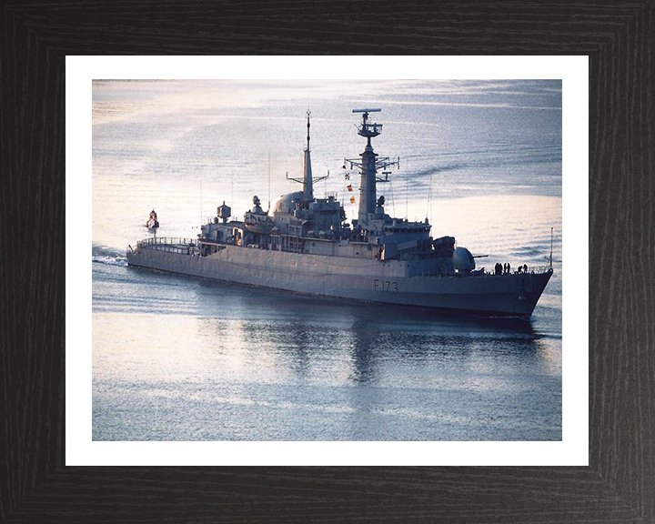 HMS Arrow (F173) Photo Print - High Starboard View - Royal Navy Type 21 Frigate Hampshire Prints 10 x 8 Black Frame Yes