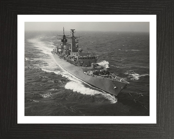 HMS Boxer (F92) Photo Print - High Starboard Bow View - Royal Navy Type 22 Frigate Hampshire Prints 10 x 8 Black Frame Yes
