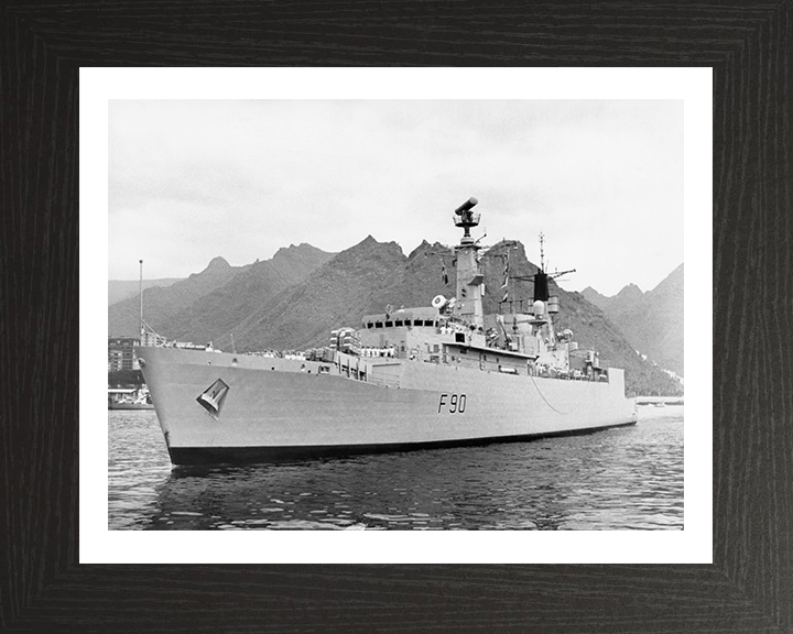 HMS Brilliant (F90) Photo Print - Low Port Bow View - Royal Navy Type 22 Frigate Hampshire Prints 10 x 8 Black Frame Yes