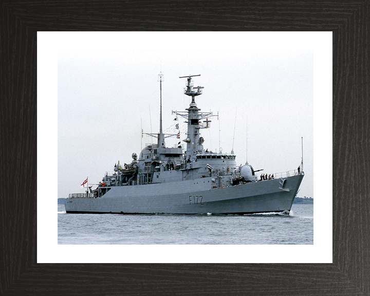 HMS Ambuscade (F172) Photo Print - Entering Harbour - Royal Navy Type 21 Frigate Hampshire Prints 10 x 8 Black Frame Yes