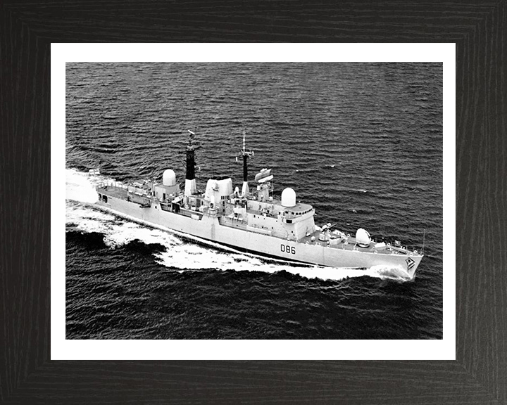 HMS Birmingham (D86) Photo Print - At Speed - Royal Navy Type 42 destroyer Hampshire Prints 10 x 8 Black Frame Yes