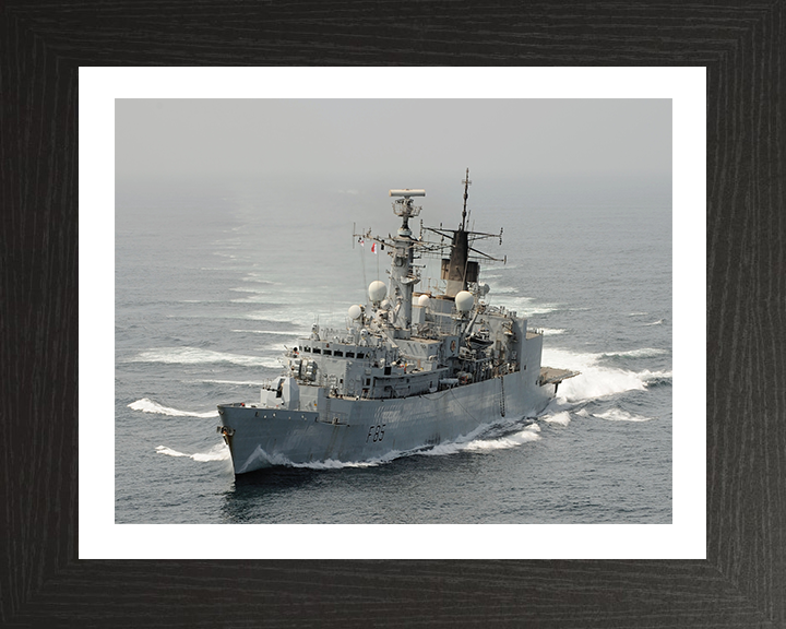 HMS Cumberland (F85) Photo Print - Turning to Starboard - Royal Navy Type 22 Frigate Hampshire Prints 10 x 8 Black Frame Yes