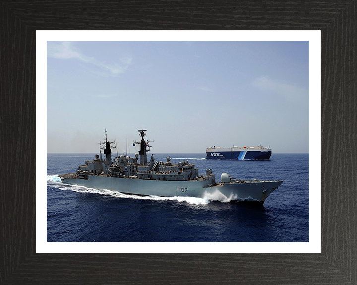 HMS Chatham (F87) Photo Print - Underway starboard View - Royal Navy Type 22 Frigate Hampshire Prints 10 x 8 Black Frame Yes