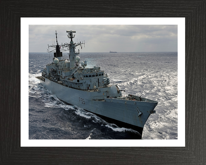HMS Cornwall (F99) Photo Print - Starboard Bow View - Royal Navy type 22 Frigate Posters, Prints, & Visual Artwork Hampshire Prints 10 x 8 Black Frame Yes