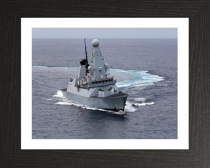 HMS Daring (D32) Photo Print - Making Turns - Royal Navy Type 45 Destroyer Hampshire Prints 10 x 8 Black Frame Yes