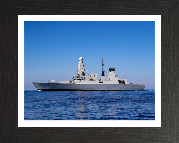 HMS Duncan (D37) Photo Print - Port Beam View - Royal Navy Type 45 Destroyer Hampshire Prints 10 x 8 Black Frame Yes