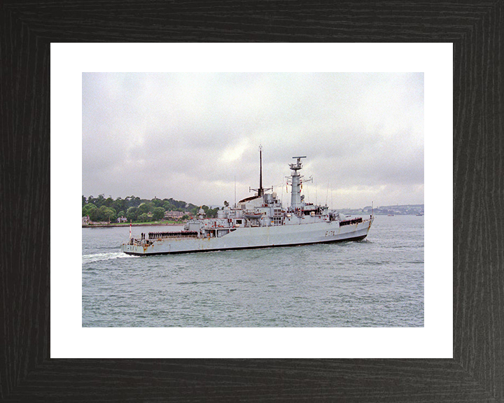 HMS Alacrity (F174) Photo Print - Starboard View - Royal Navy Type 21 Frigate Hampshire Prints 10 x 8 Black Frame Yes