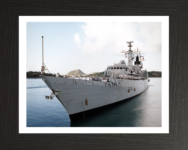 HMS Brave (F94) Photo Print - Entering Harbour - Royal Navy Type 22 Frigate Hampshire Prints 10 x 8 Black Frame Yes