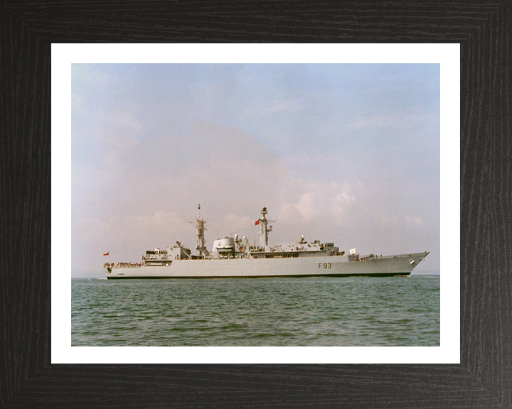 HMS Beaver (F93) Photo Print - Starboard Beam View - Royal Navy Type 22 Frigate Hampshire Prints 10 x 8 Black Frame Yes