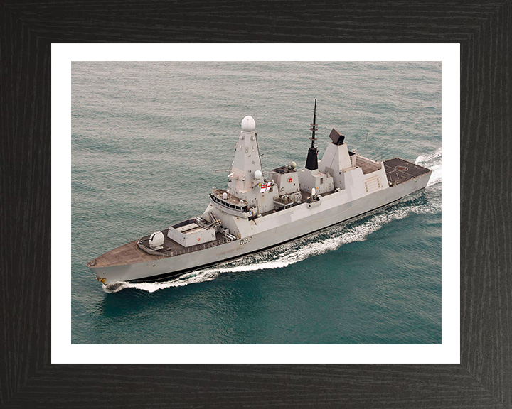 HMS Duncan (D37) Photo Print - High Starboard Bow View - Royal Navy Type 45 Destroyer Hampshire Prints 10 x 8 Black Frame Yes