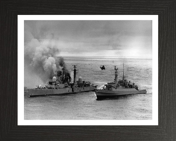 HMS Arrow F173 alongside HMS Sheffield D80 | Falklands War | Photo Print | Framed Print Hampshire Prints