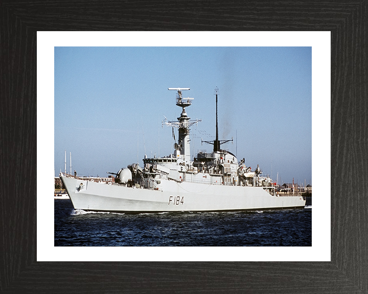 HMS Ardent (F184) Photo Print - Starboard View - Royal Navy Type 21 Frigate Hampshire Prints 10 x 8 Black Frame Yes