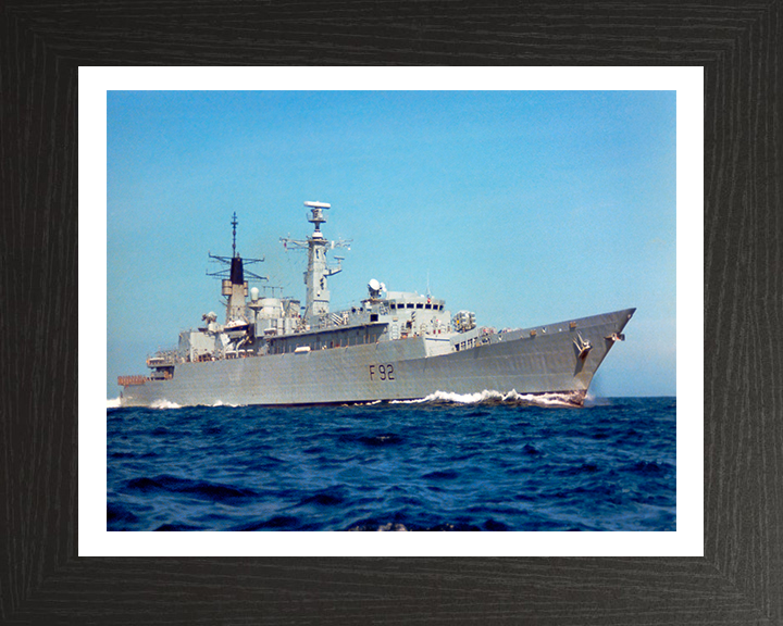 HMS Boxer (F92) Photo Print - Low Starboard View - Royal Navy Type 22 Frigate Hampshire Prints 10 x 8 Black Frame Yes