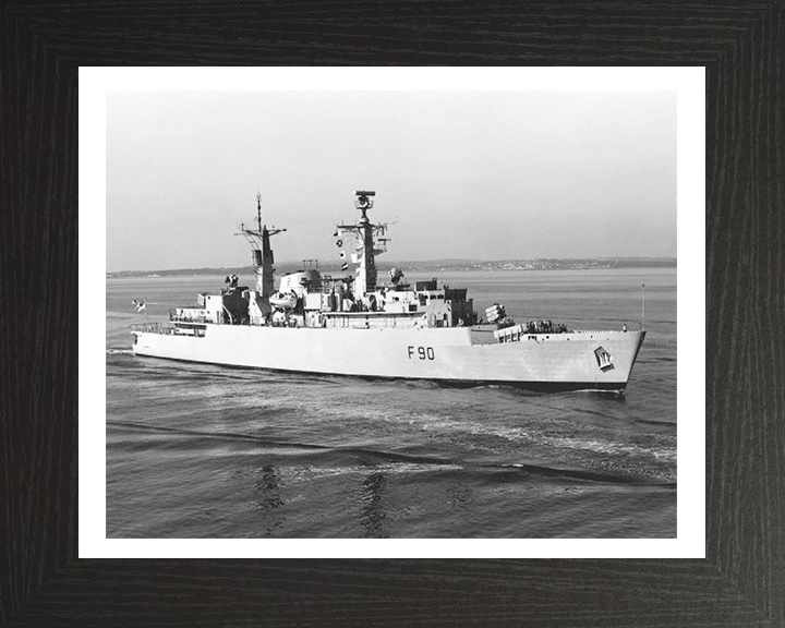 HMS Brilliant (F90) Photo Print - Entering Portsmouth - Royal Navy Type 22 Frigate Hampshire Prints 10 x 8 Black Frame Yes