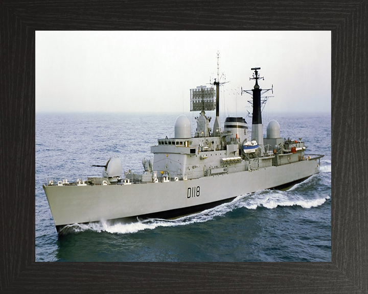 HMS Coventry (D118) Photo Print - At Sea - Royal Navy Type 42 Destroyer Hampshire Prints 10 x 8 Black Frame No