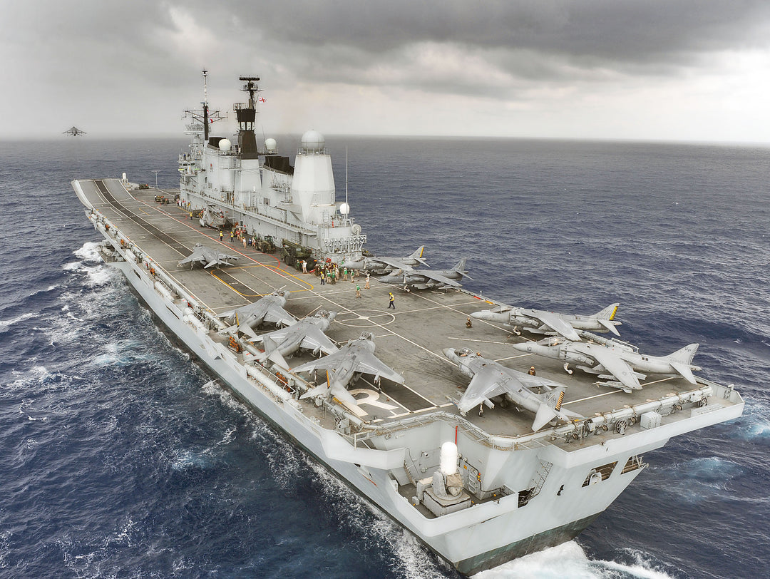HMS Ark Royal (R07) Royal Navy Invincible Class Aircraft Carrier With Harriers Photo Print Wall Art Decor Posters, Prints, & Visual Artwork Hampshire Prints 6 x 4 No Frame No