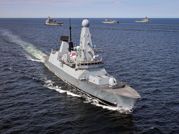 HMS Defender D36 Type 45 Destroyer 6 June 2022 With RFA Vessels