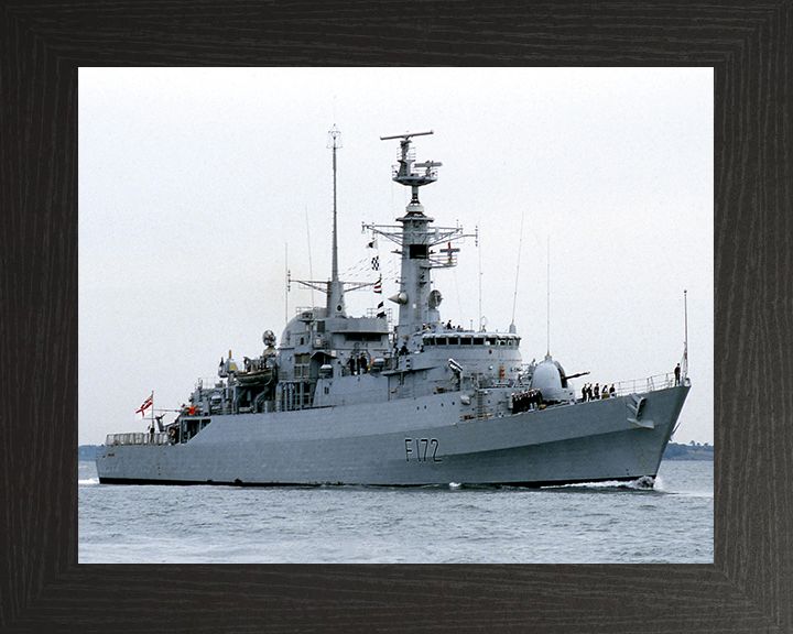 HMS Ambuscade (F172) Photo Print - Entering Harbour - Royal Navy Type 21 Frigate Hampshire Prints 10 x 8 Black Frame No