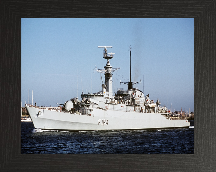 HMS Ardent (F184) Photo Print - Starboard View - Royal Navy Type 21 Frigate Hampshire Prints 10 x 8 Black Frame No