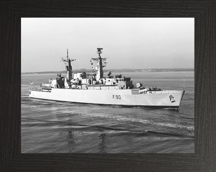 HMS Brilliant (F90) Photo Print - Entering Portsmouth - Royal Navy Type 22 Frigate Hampshire Prints 10 x 8 Black Frame No