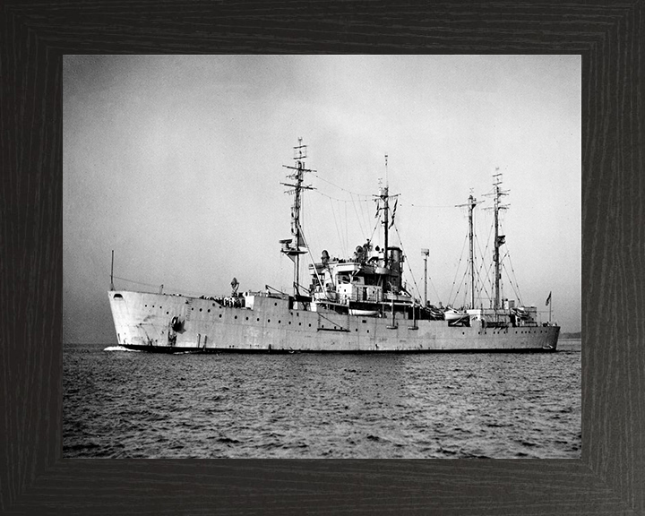 HMS Boxer (F121) Photo Print - Port Side View - Royal Navy Landing Ship Hampshire Prints 10 x 8 Black Frame No