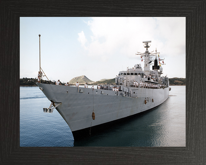 HMS Brave (F94) Photo Print - Entering Harbour - Royal Navy Type 22 Frigate Hampshire Prints 10 x 8 Black Frame No