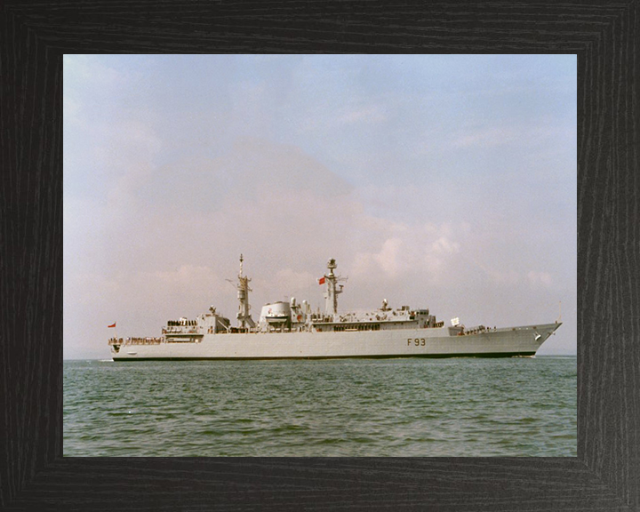 HMS Beaver (F93) Photo Print - Starboard Beam View - Royal Navy Type 22 Frigate Hampshire Prints 10 x 8 Black Frame No