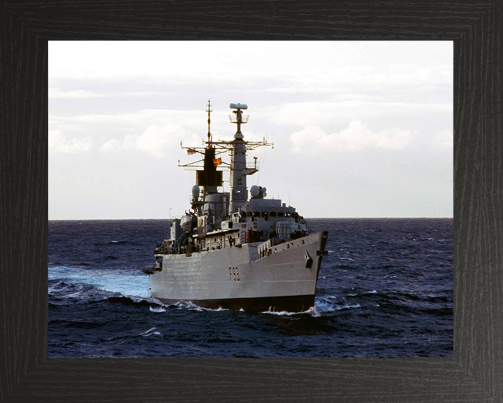 HMS Beaver (F93) Photo Print - Starboard Bow View - Royal Navy Type 22 Frigate Hampshire Prints 10 x 8 Black Frame No