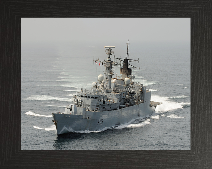 HMS Cumberland (F85) Photo Print - Turning to Starboard - Royal Navy Type 22 Frigate Hampshire Prints 10 x 8 Black Frame No