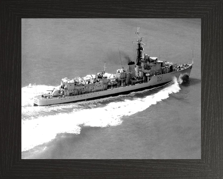 HMS Caprice (D01) Photo Print - High Starboard View - Royal Navy C Class Destroyer Hampshire Prints 10 x 8 Black Frame No
