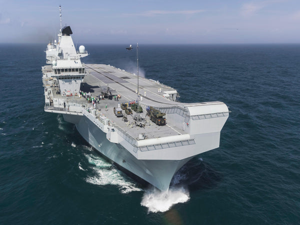 HMS Queen Elizabeth R08 Queen Elizabeth Class Aircraft Carrier September 2018 Starboard Bow View