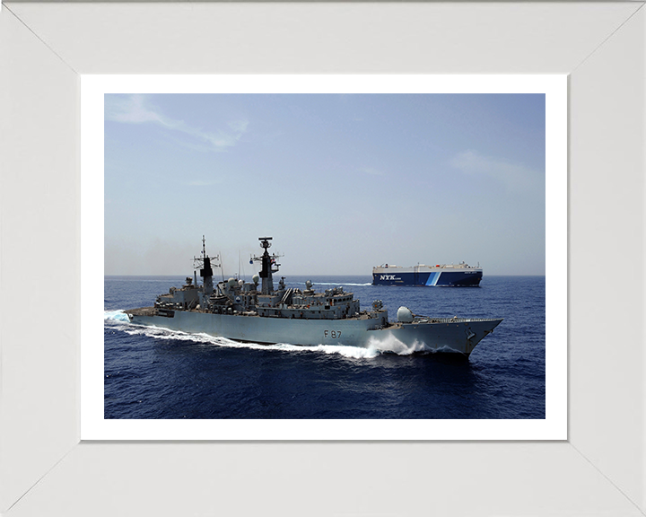 HMS Chatham (F87) Photo Print - Underway starboard View - Royal Navy Type 22 Frigate Hampshire Prints 10 x 8 White Frame Yes