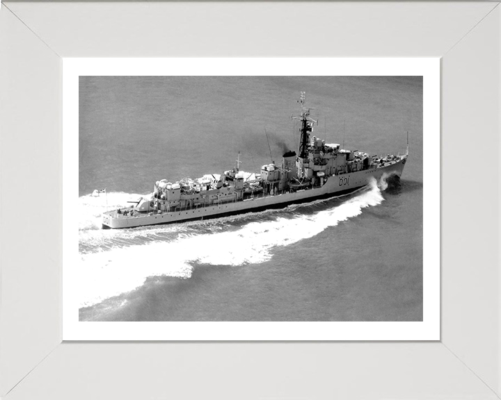 HMS Caprice (D01) Photo Print - High Starboard View - Royal Navy C Class Destroyer Hampshire Prints 10 x 8 White Frame Yes