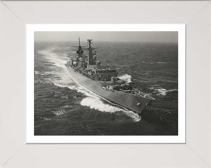 HMS Boxer (F92) Photo Print - High Starboard Bow View - Royal Navy Type 22 Frigate Hampshire Prints 10 x 8 White Frame Yes