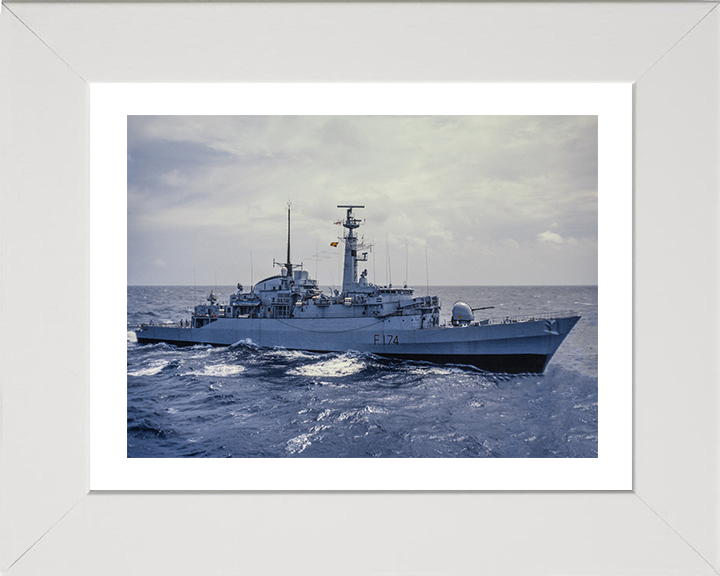 HMS Alacrity (F174) Photo Print - Underway - Royal Navy Type 21 Frigate Hampshire Prints 10 x 8 White Frame Yes