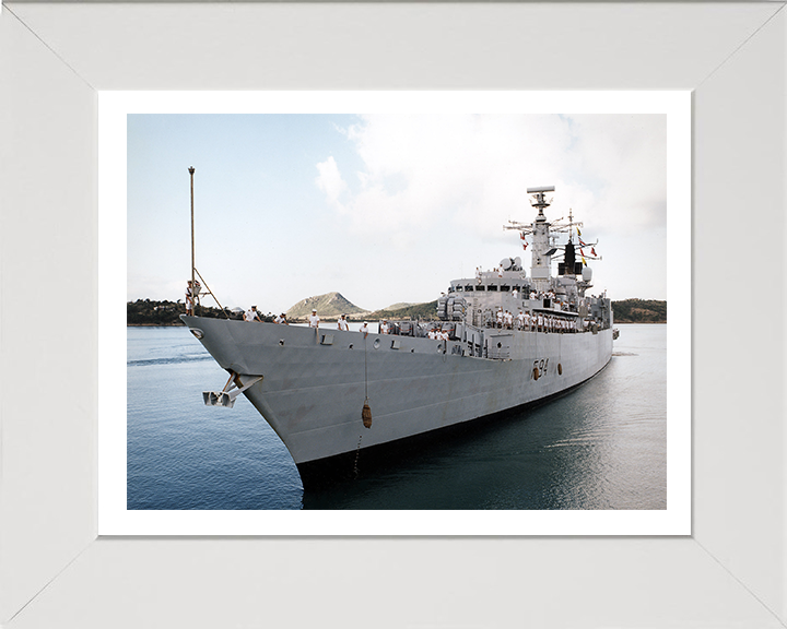 HMS Brave (F94) Photo Print - Entering Harbour - Royal Navy Type 22 Frigate Hampshire Prints 10 x 8 White Frame Yes