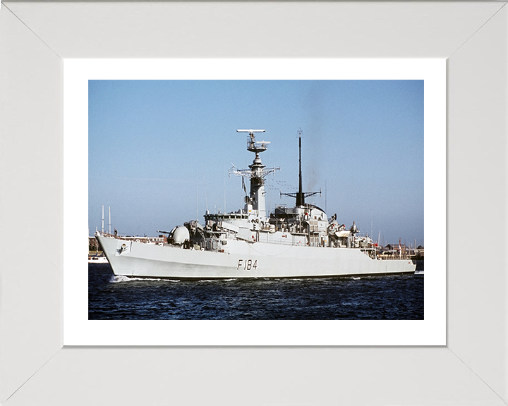 HMS Ardent (F184) Photo Print - Starboard View - Royal Navy Type 21 Frigate Hampshire Prints 10 x 8 White Frame Yes