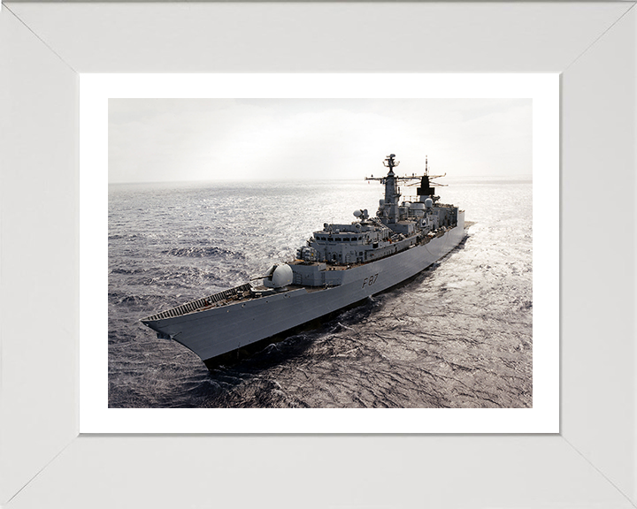 HMS Chatham (F87) Photo Print - Port Bow View at Sunset - Royal Navy Type 22 Frigate Hampshire Prints 10 x 8 White Frame Yes