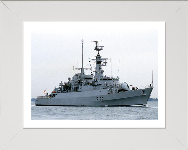 HMS Ambuscade (F172) Photo Print - Entering Harbour - Royal Navy Type 21 Frigate Hampshire Prints 10 x 8 White Frame Yes